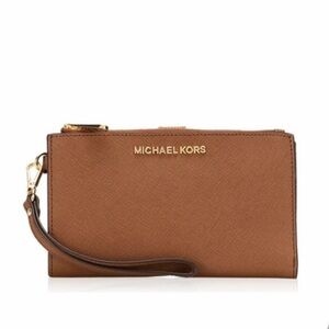 Michael Kors MK Jet Set Travel Large Double Zip PVC Leather Wallet